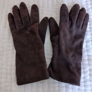 Lord & Taylor Brown Suede Leather Cashmere Lined Vintage